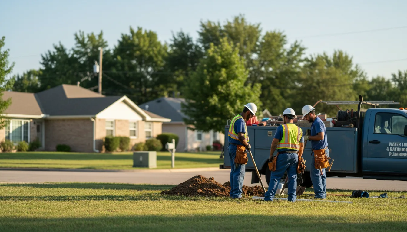 Residential water line and bathroom plumbing service in Mills, WY